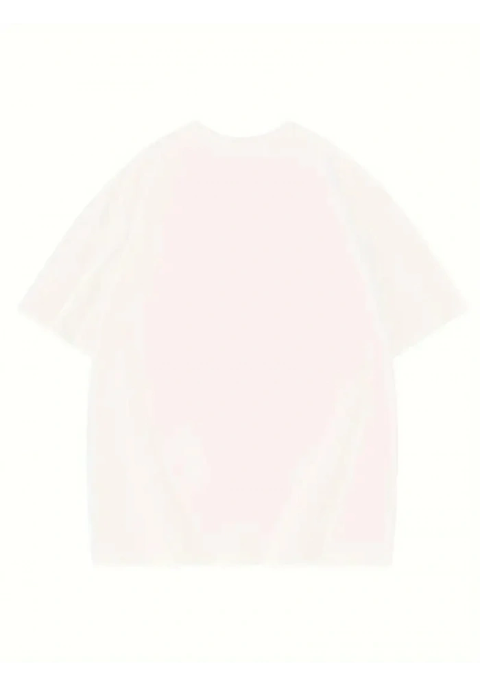 Kadın Thousand  Baskılı Oversize Bisiklet Yaka T-shirt - Beyaz