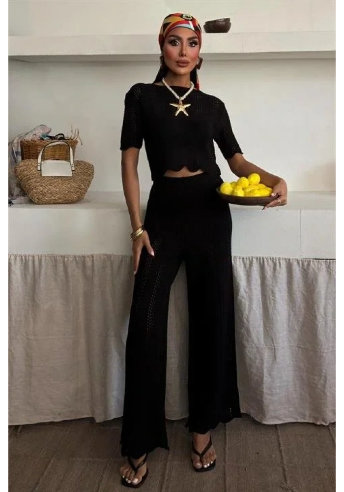 Triko Bluz Pantolon İkili Takım 10084-025