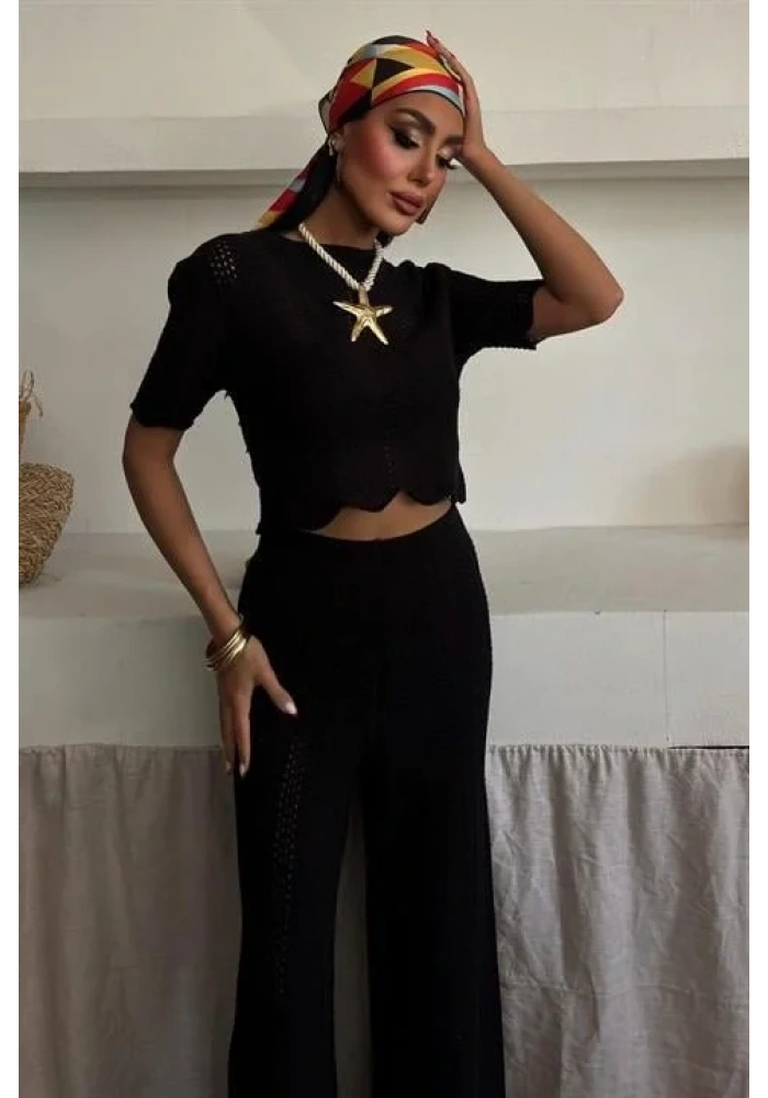 Triko Bluz Pantolon İkili Takım 10084-025