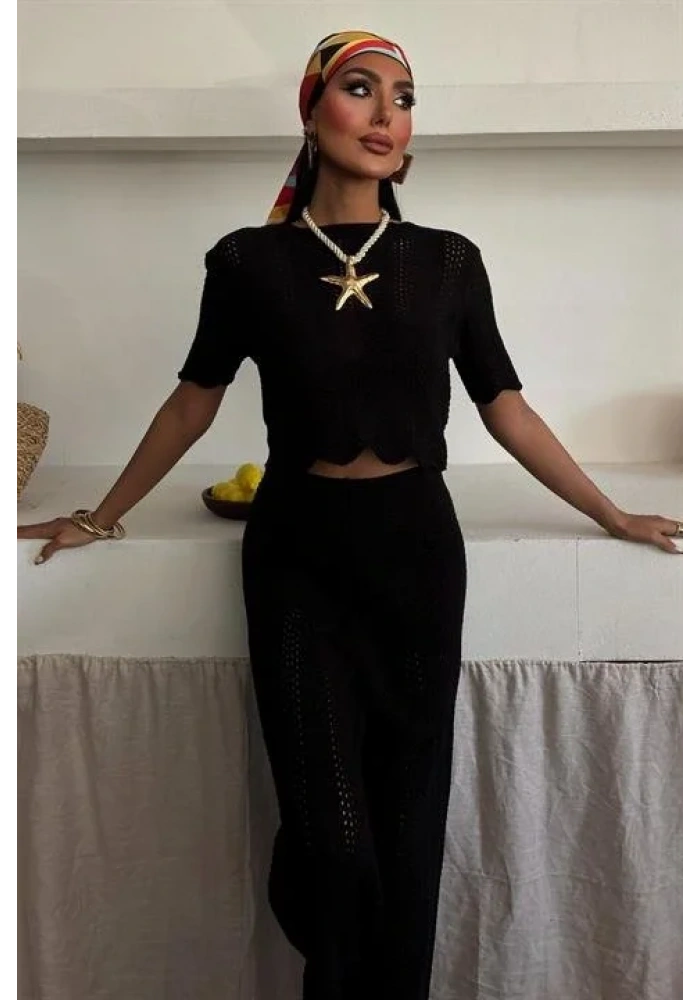 Triko Bluz Pantolon İkili Takım 10084-025