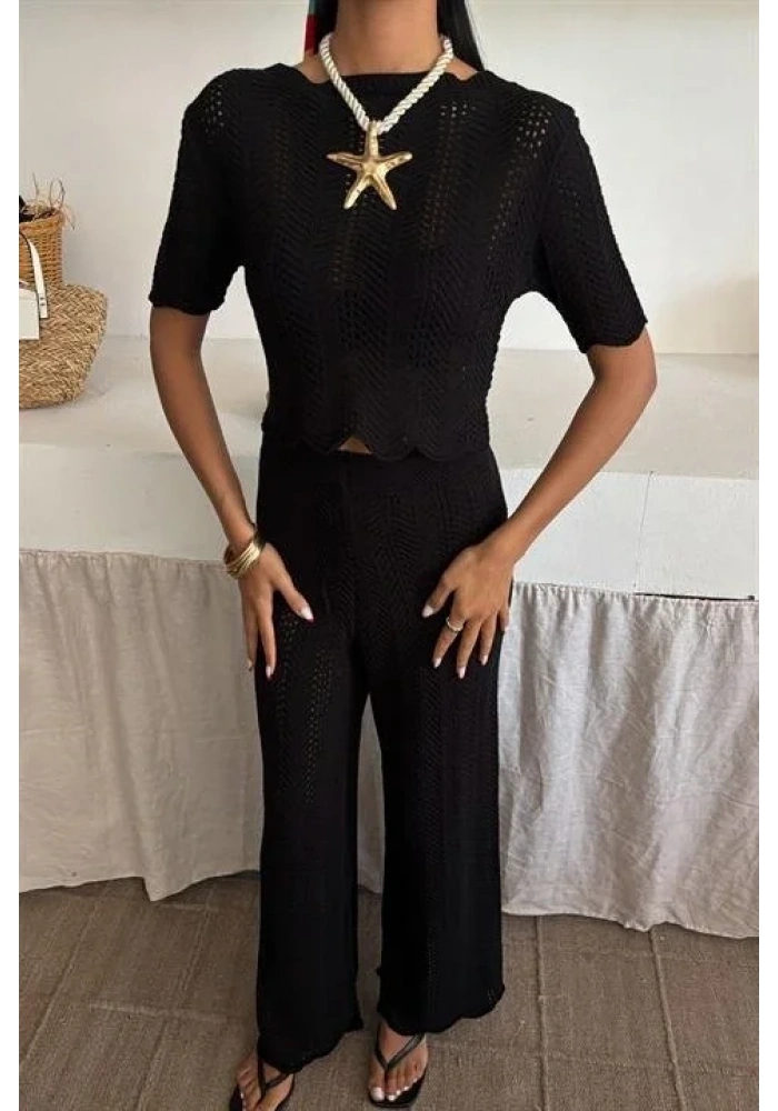 Triko Bluz Pantolon İkili Takım 10084-025