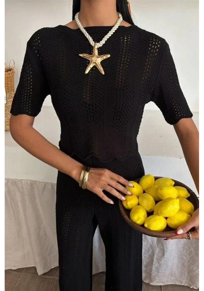 Triko Bluz Pantolon İkili Takım 10084-025