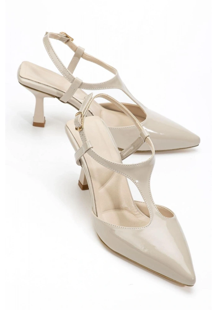 Tula Bej Rugan Topuklu Ayakkabı