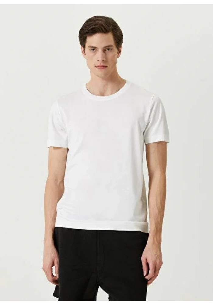 ERKEK Basic Bisiklet Yaka Regular T-Shirt - Beyaz