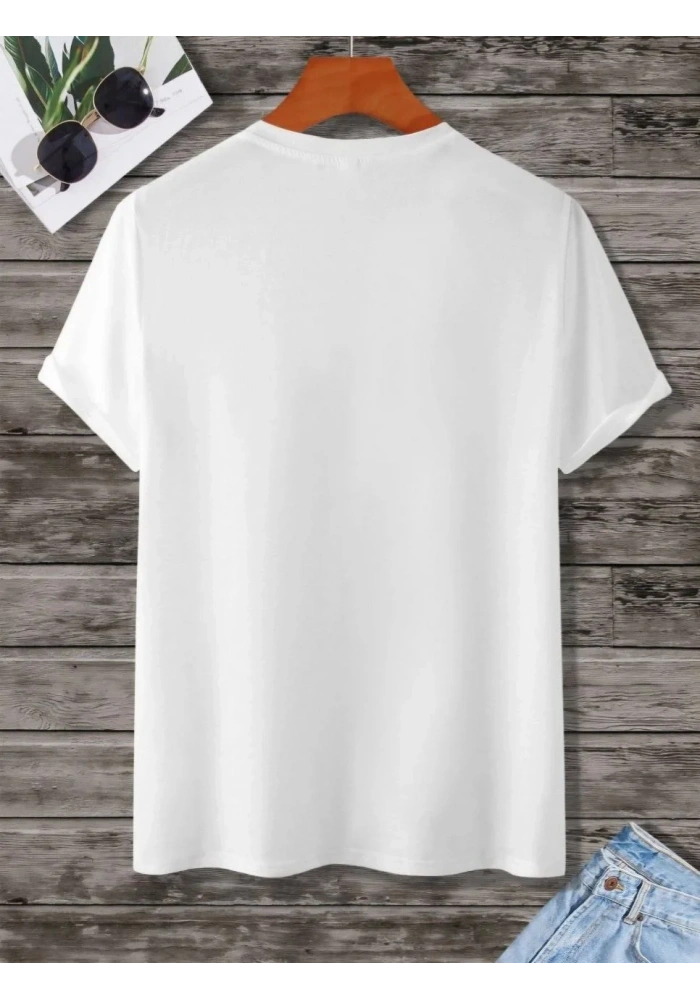 Kadın Baskılı Oversize T-Shirt - Beyaz