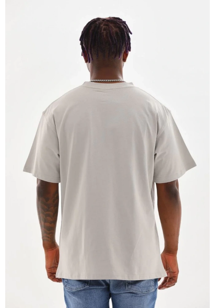 ERKEK Baskılı Oversize T-Shirt - Gri