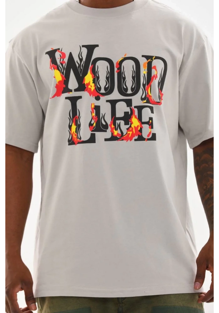 ERKEK Baskılı Oversize T-Shirt - Gri