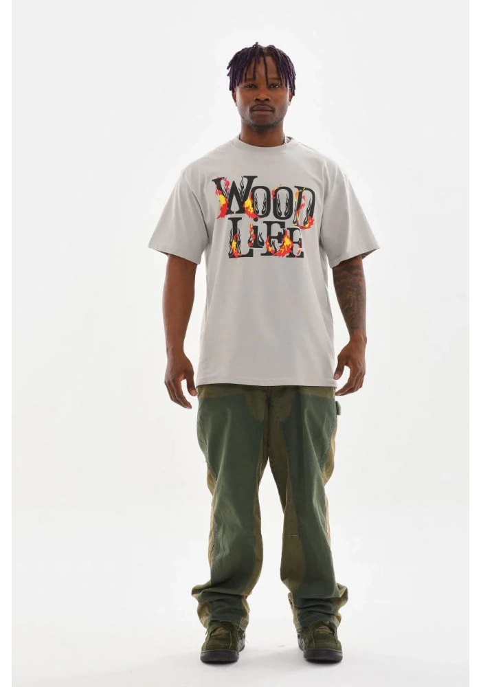 ERKEK Baskılı Oversize T-Shirt - Gri