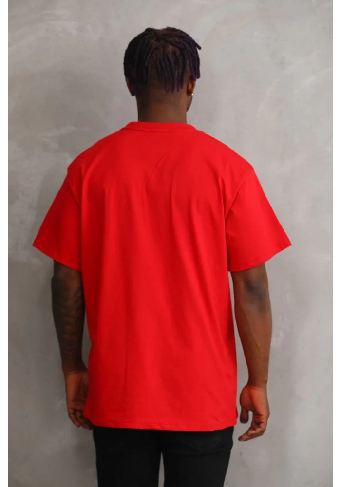 ERKEK Baskılı Oversize T-Shirt - Kırmızı