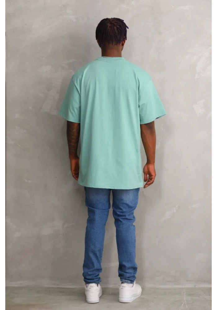 ERKEK Baskılı Oversize T-Shirt - Mint Yeşili