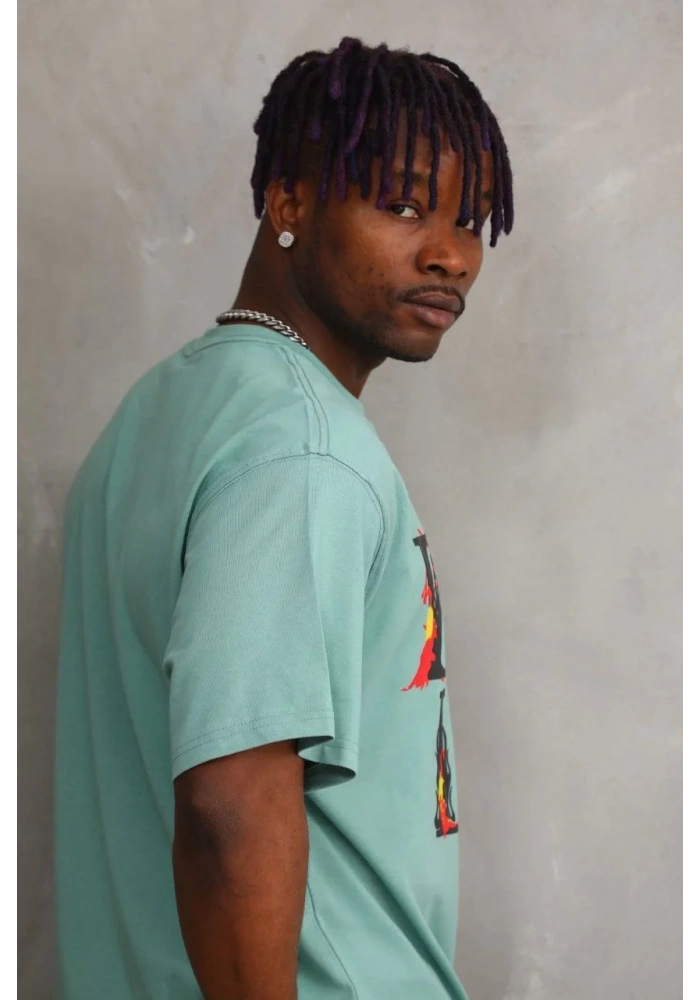 ERKEK Baskılı Oversize T-Shirt - Mint Yeşili