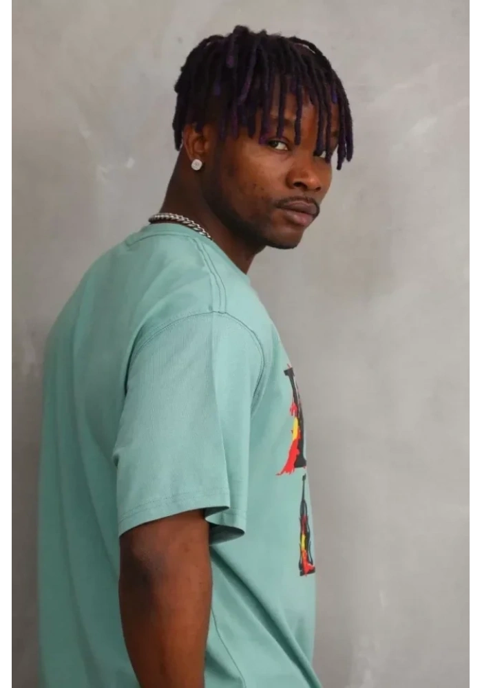 Unisex Baskılı Oversize T-Shirt - Mint Yeşili