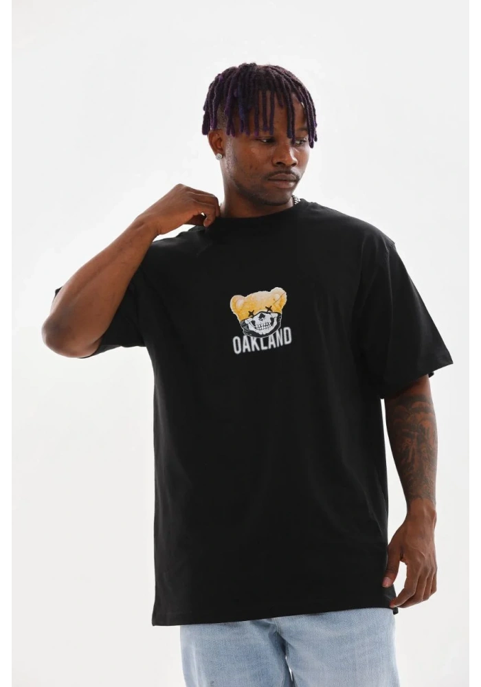 ERKEK Baskılı Oversize T-Shirt - Siyah