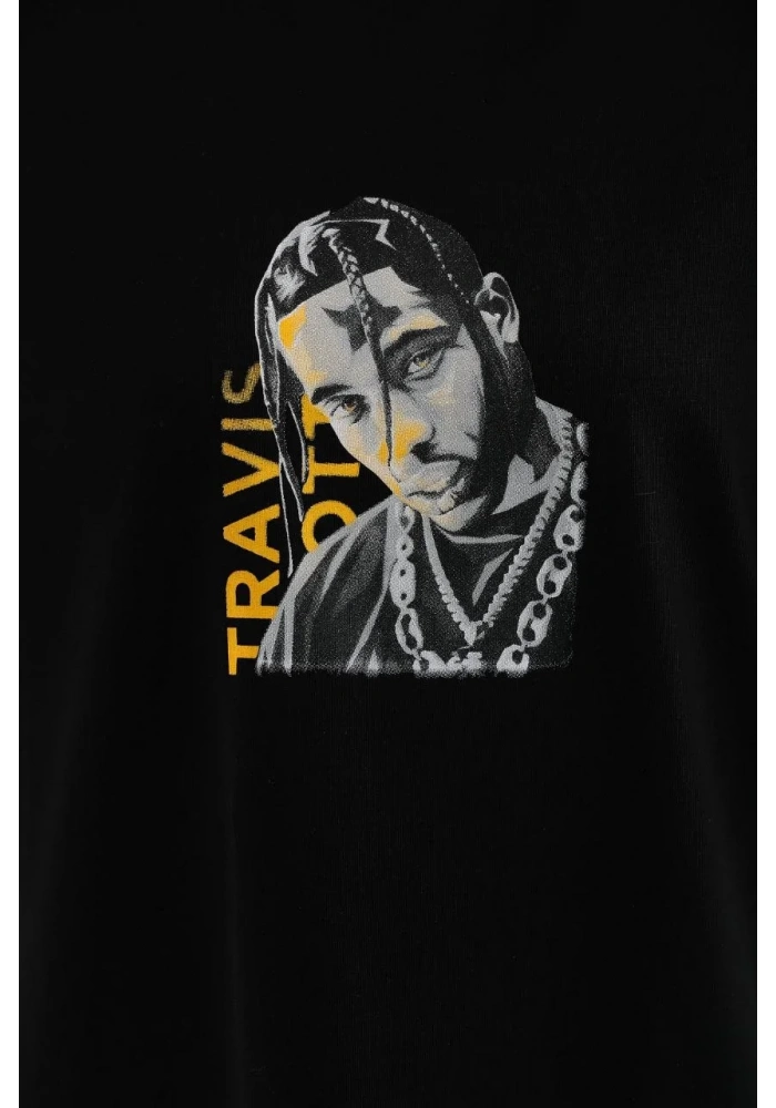 Kadın Baskılı Oversize T-Shirt - Siyah