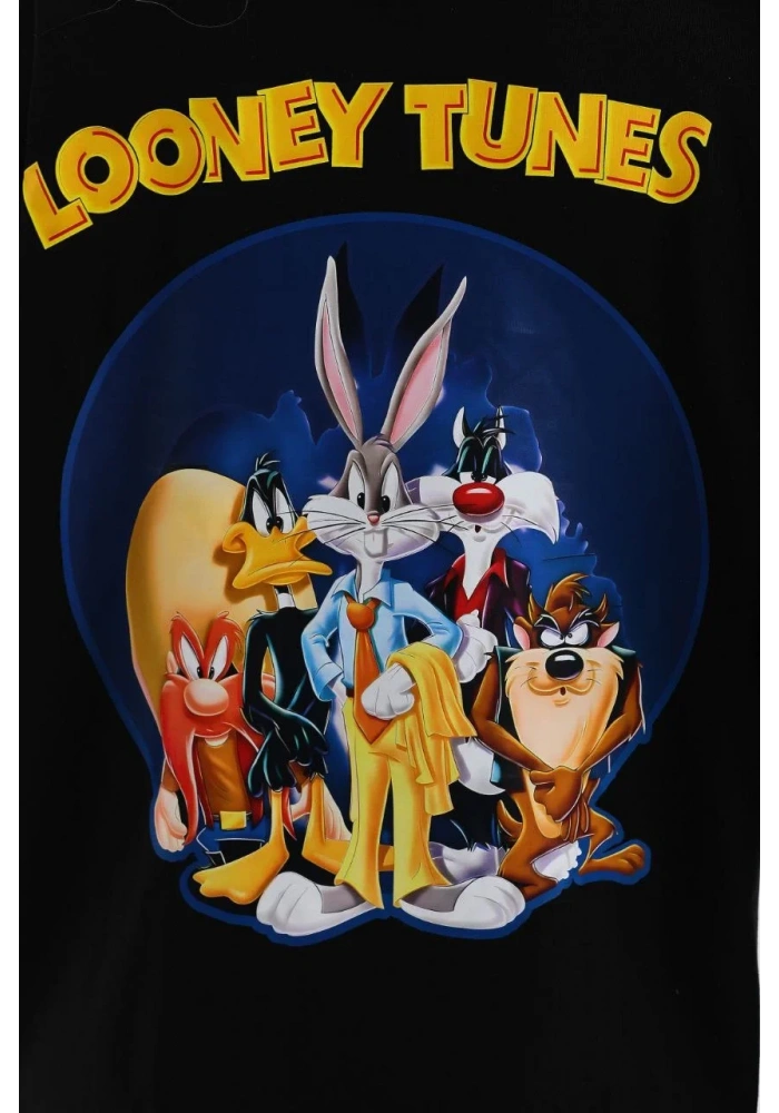 Kadın  Baskılı Oversize T-Shirt - Siyah