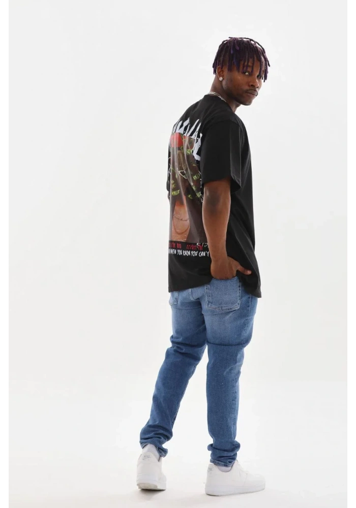 ERKEK Baskılı Oversize T-Shirt - Siyah