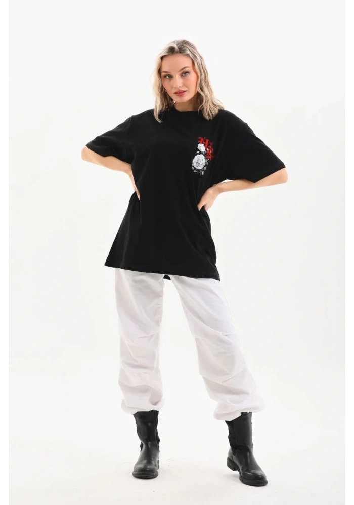Kadın Baskılı Oversize - Siyah