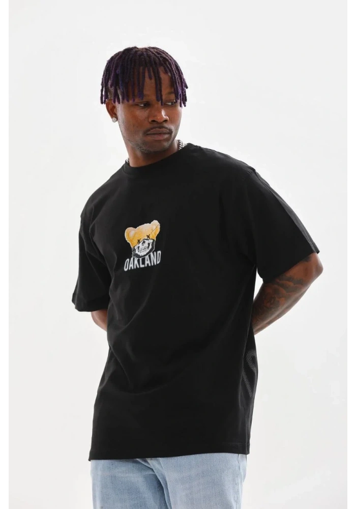 ERKEK Baskılı Oversize T-Shirt - Siyah