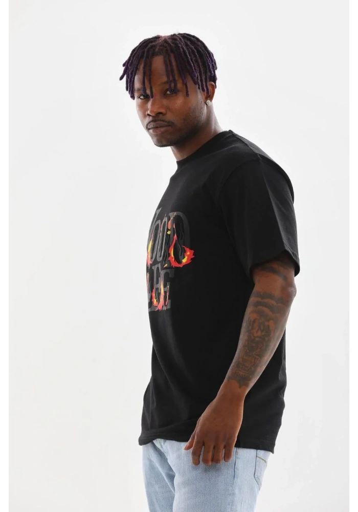 ERKEK Baskılı Oversize T-Shirt - Siyah