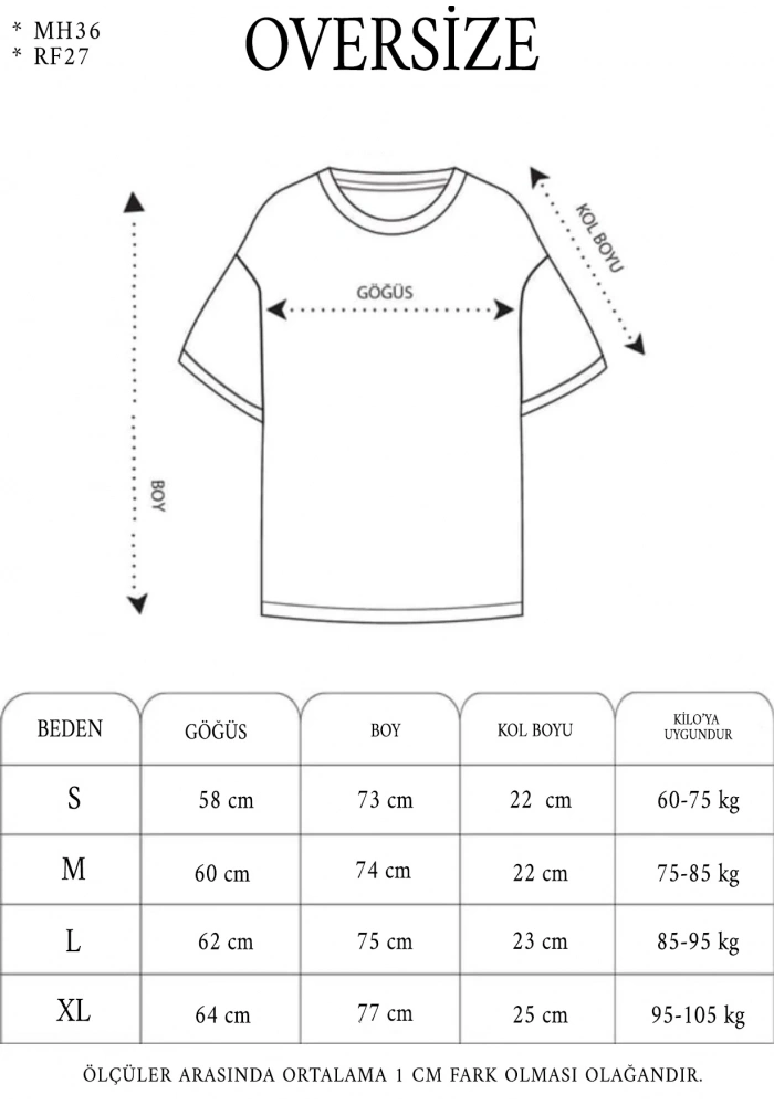 Erkek  Bisiklet Yaka Baskılı Oversize T-Shirt - Gri