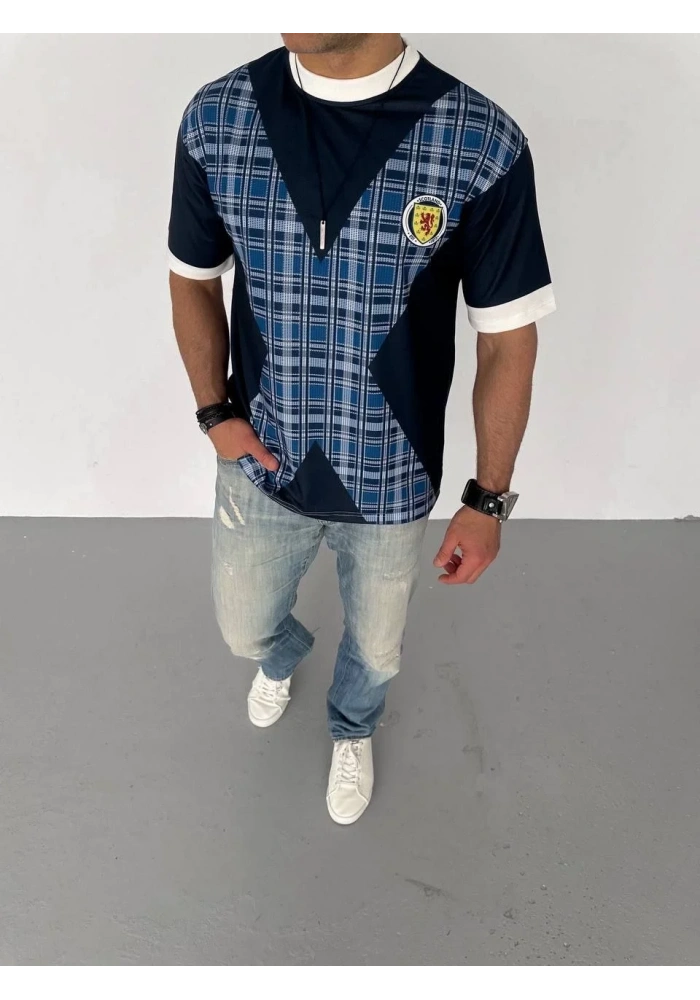 ERKEK Bisiklet Yaka Baskılı Oversize T-Shirt - Siyah