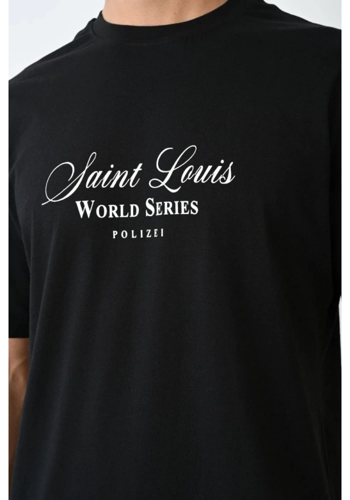 ERKEK Bisiklet Yaka Baskılı Oversize T-Shirt - Siyah