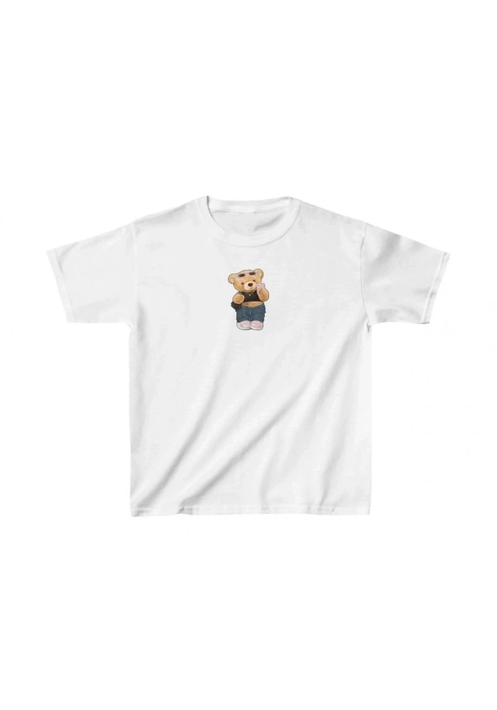 Unisex Çocuk Baskılı T-Shirt - Beyaz
