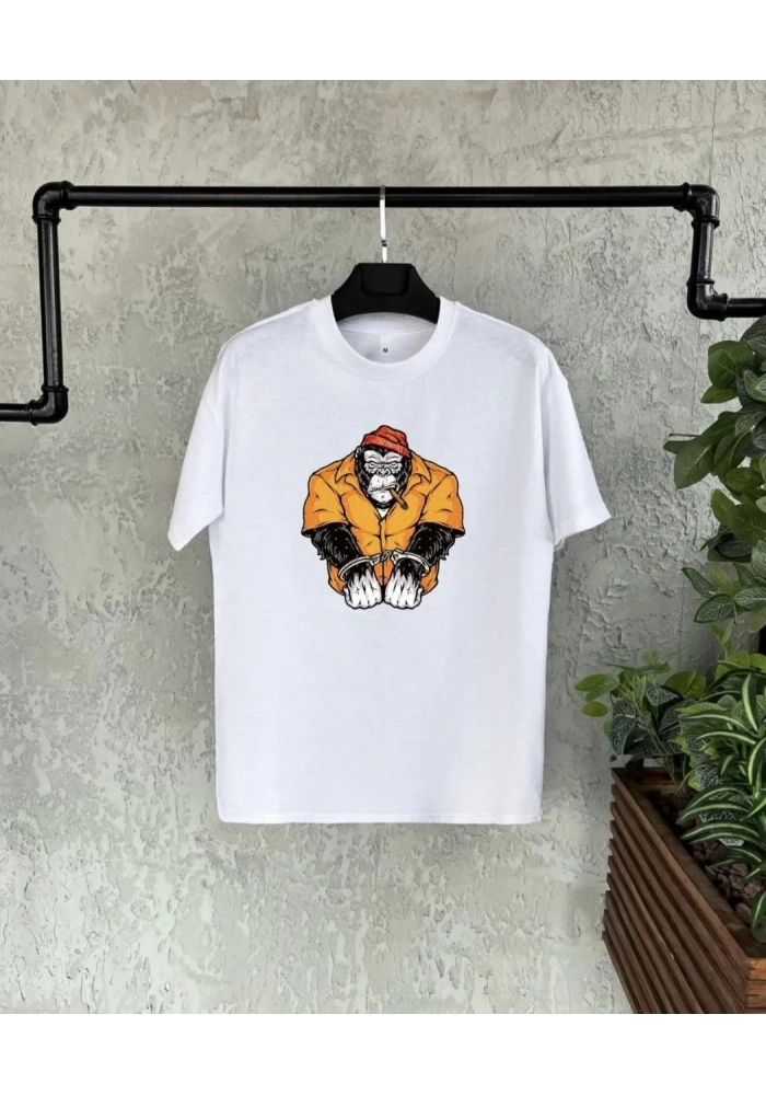 Unisex Çocuk Baskılı T-Shirt - Beyaz