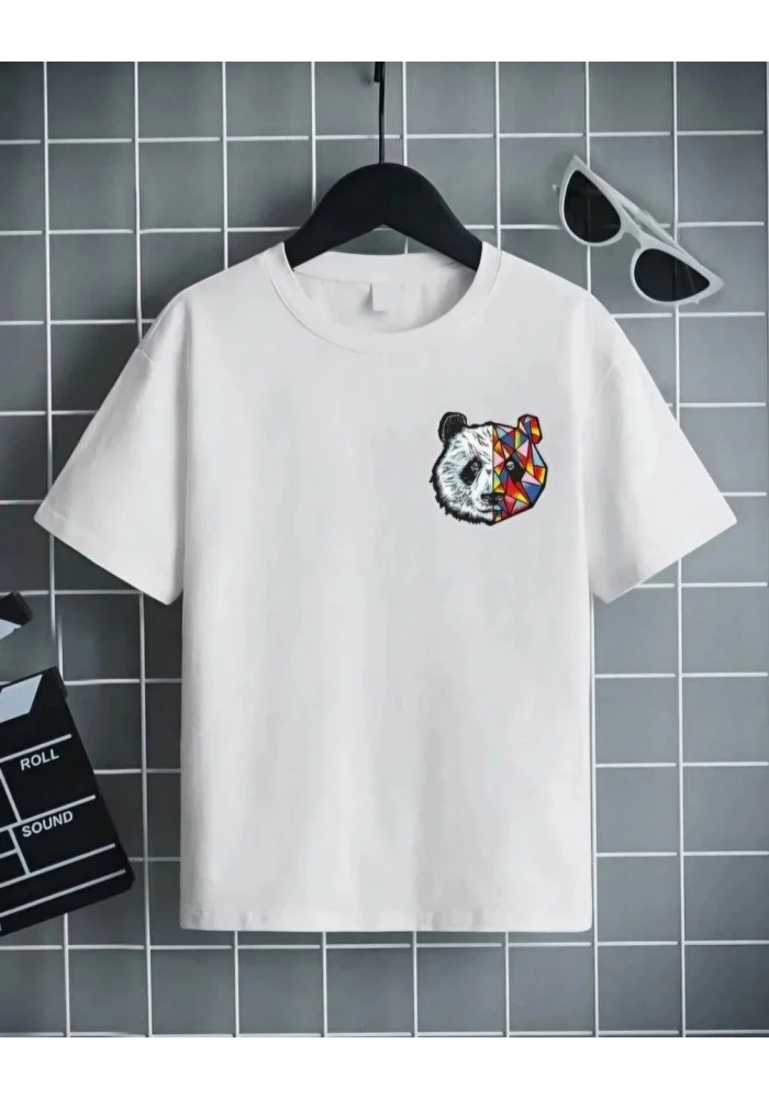 Unisex Çocuk Baskılı T-Shirt - Beyaz