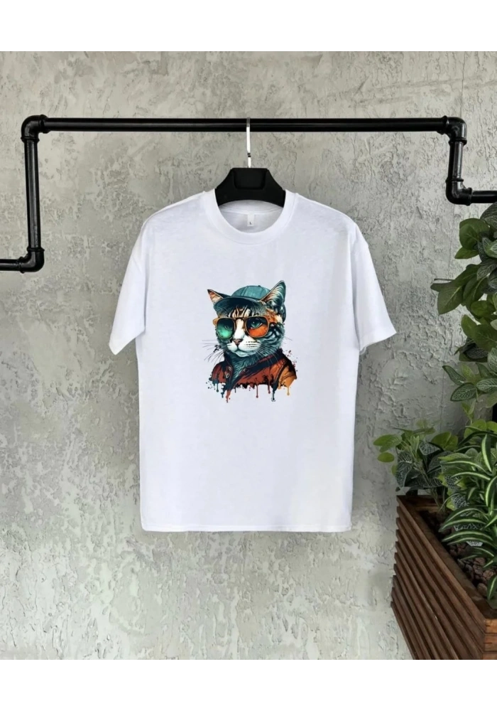 Unisex Çocuk Baskılı T-Shirt - Beyaz