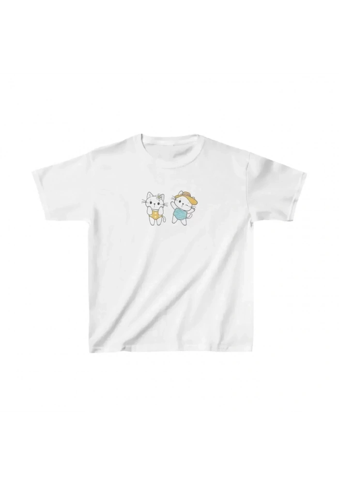 Unisex Çocuk Baskılı T-Shirt - Beyaz