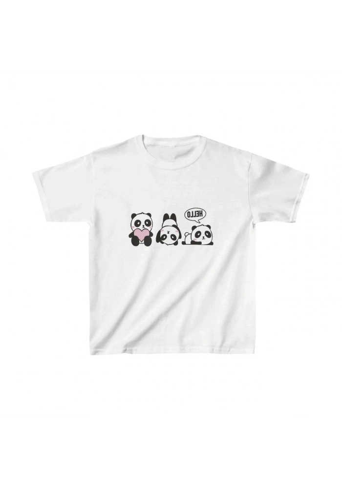 Unisex Çocuk Baskılı T-Shirt - Beyaz