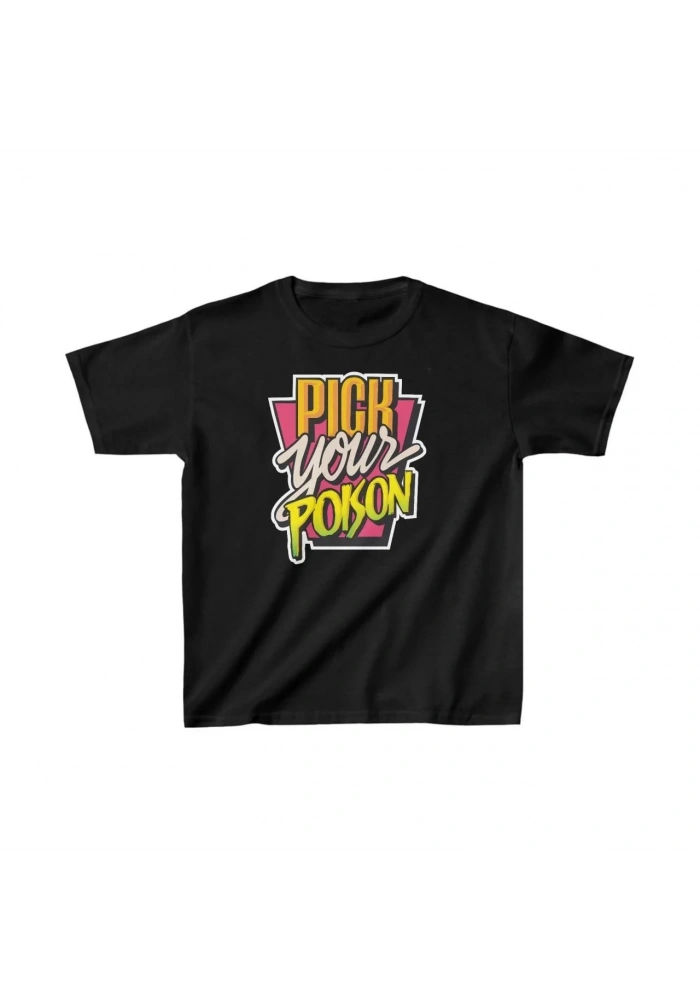 Unisex Çocuk Baskılı T-Shirt - Siyah