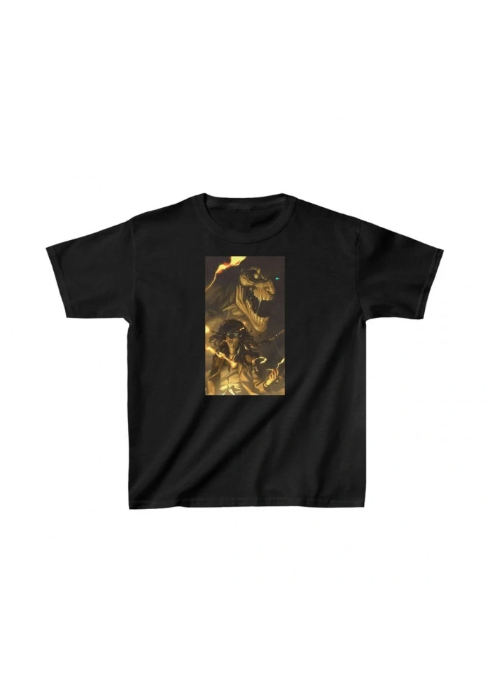 Unisex Çocuk Baskılı T-Shirt - Siyah