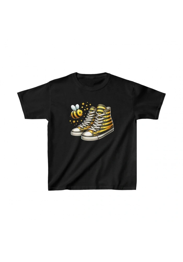 Unisex Çocuk Baskılı T-Shirt - Siyah
