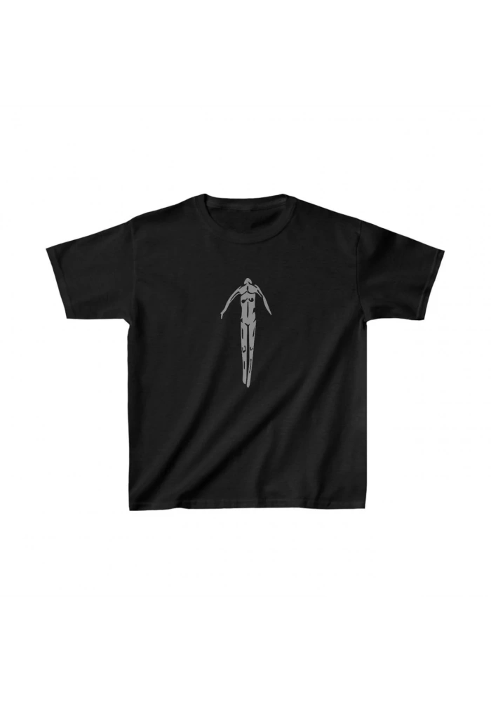 Unisex Çocuk Baskılı T-Shirt - Siyah