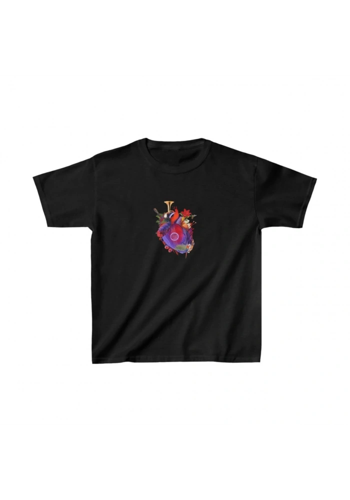 Unisex Çocuk Baskılı T-Shirt - Siyah