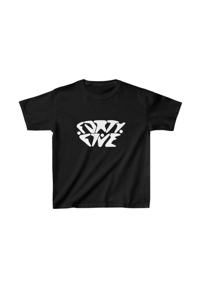 Unisex Çocuk Baskılı T-Shirt - Siyah