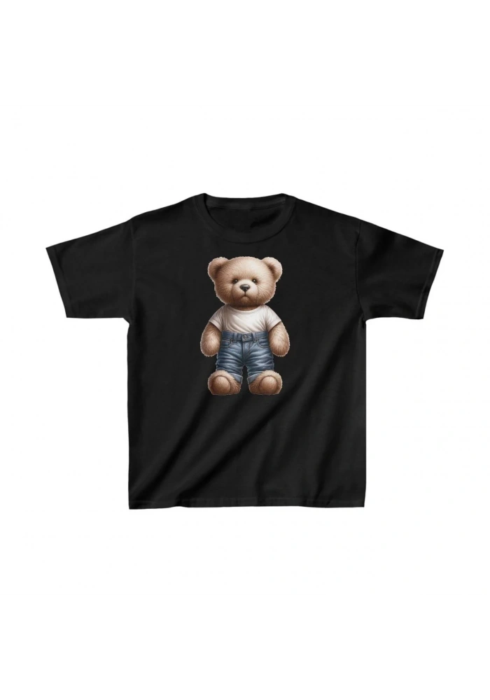 Unisex Çocuk Baskılı T-Shirt - Siyah