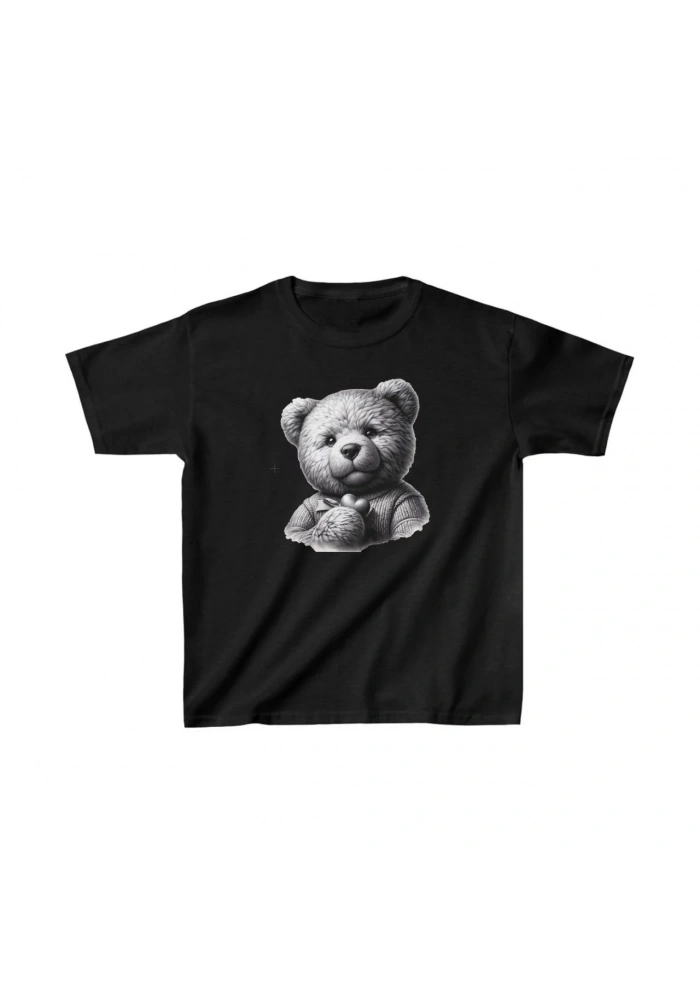 Unisex Çocuk Baskılı T-Shirt - Siyah
