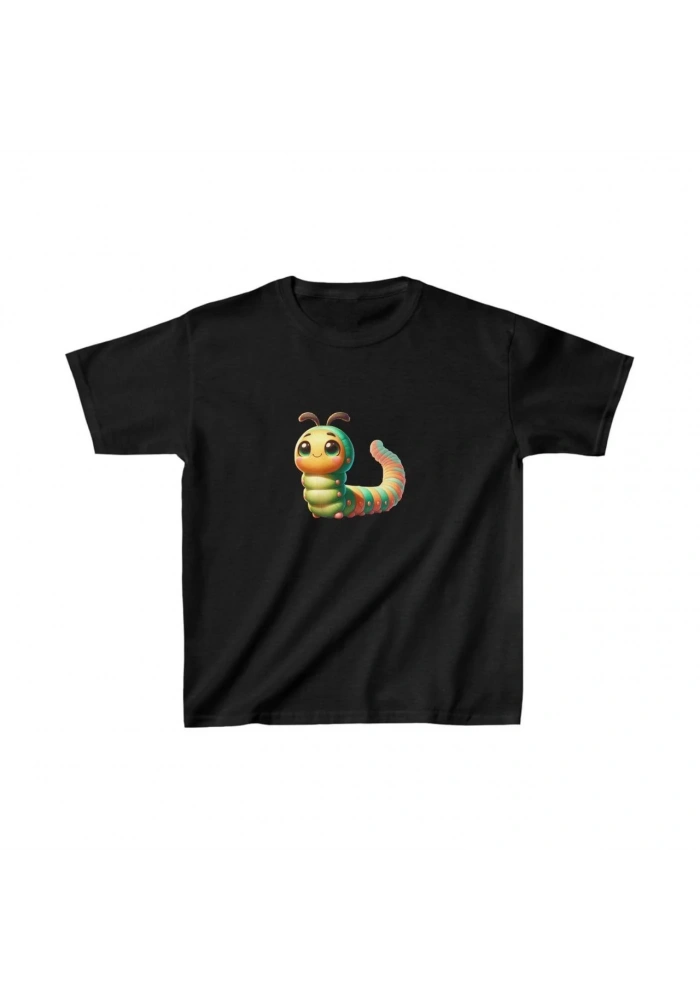 Unisex Çocuk Baskılı T-Shirt - Siyah