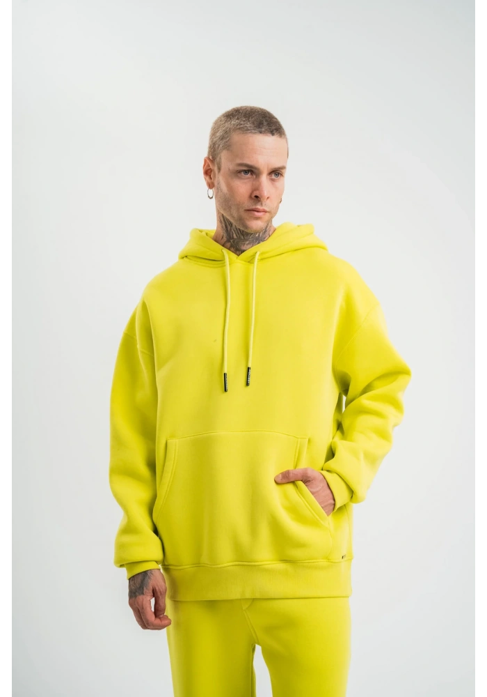 ERKEK Double Oversize Kapşonlu SweatShirt - Sarı