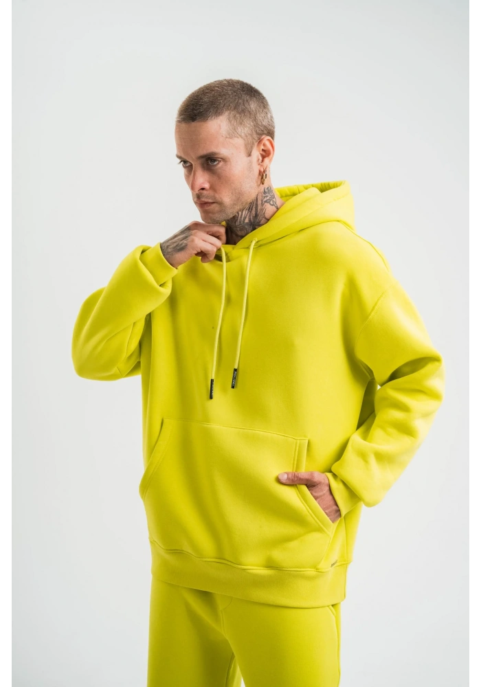 ERKEK Double Oversize Kapşonlu SweatShirt - Sarı
