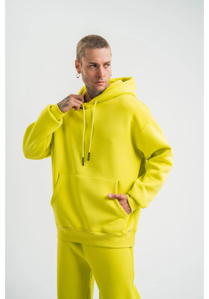 ERKEK Double Oversize Kapşonlu SweatShirt - Sarı