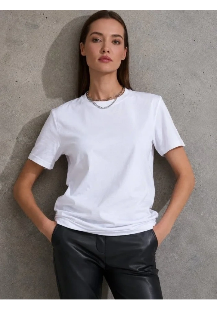 Unisex Kısa Kollu Bisiklet Yaka Basic Viskon Bluz