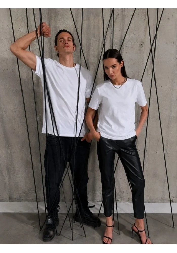 Unisex Kısa Kollu Bisiklet Yaka Basic Viskon Bluz