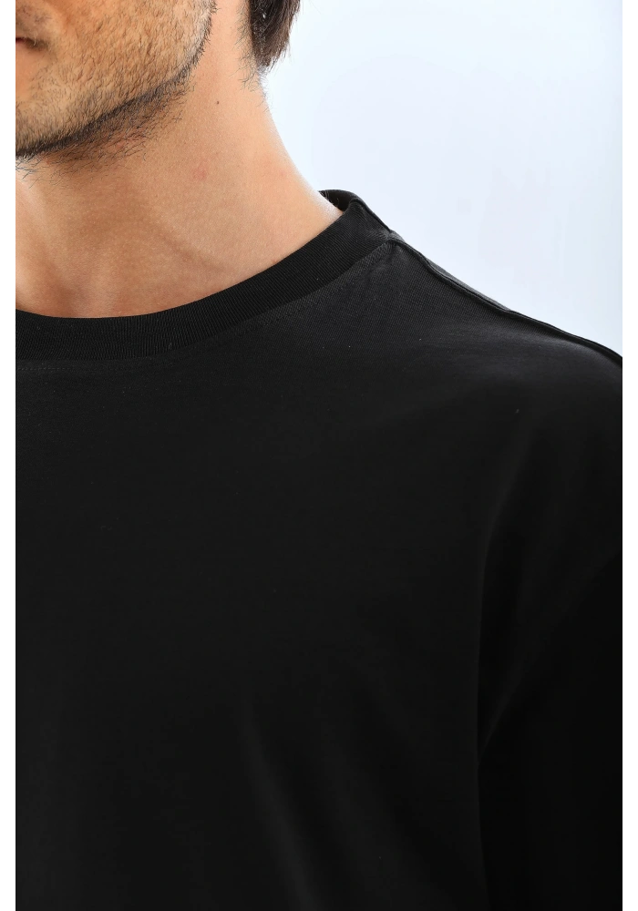 ERKEK Oversize Düz Bisiklet Yaka T-Shirt - Siyah