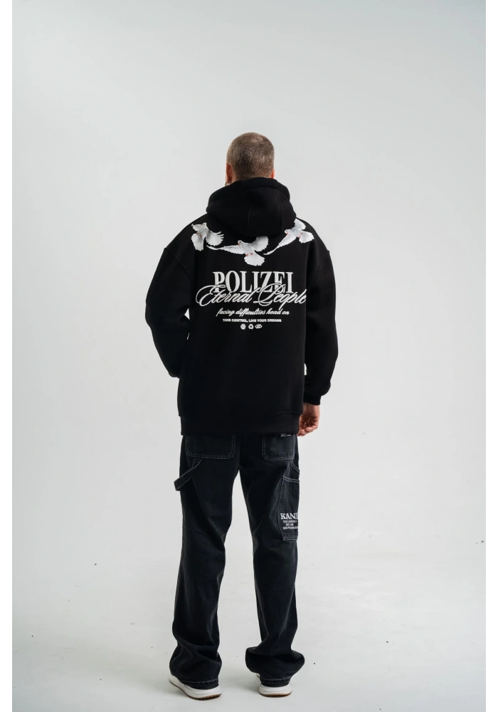 ERKEK Uzun Kol Bisiklet Yaka Yıkamalı SweatShirt - Siyah