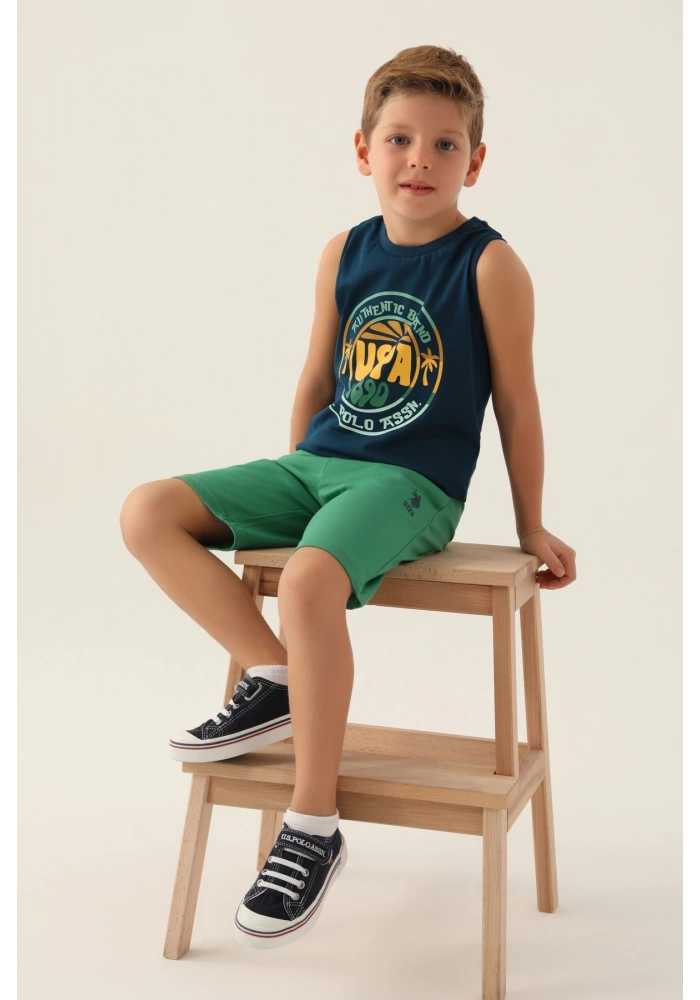 US Polo 1776-G Erkek Çocuk Şort Takımı