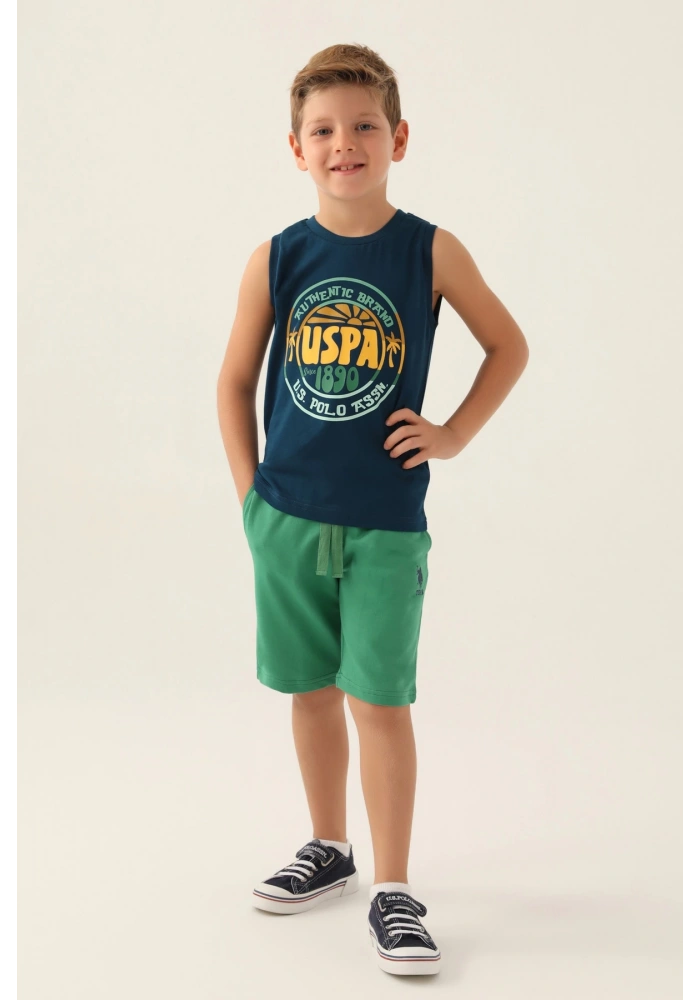 US Polo 1776-G Erkek Çocuk Şort Takımı